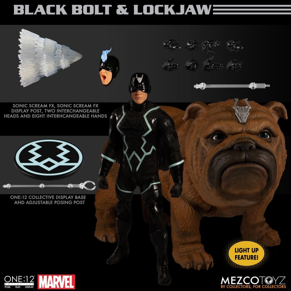 Mezco Toyz One:12 Collective Series Black Bolt & Lockjaw Set